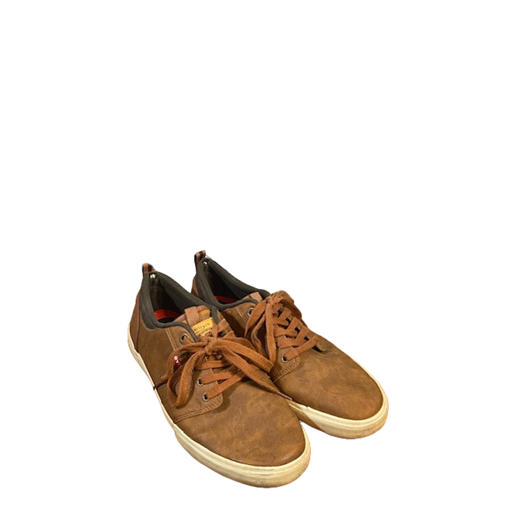 Levi’s Alpine Tumble Men’s Brown Faux Leather Stacked Lace Up Sneakers Sz 9.5